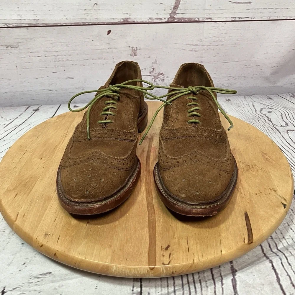 Allen Edmonds Brown Suede Wingtip Oxfords Men's 13 D Leather‎ Sole Dress Shoes